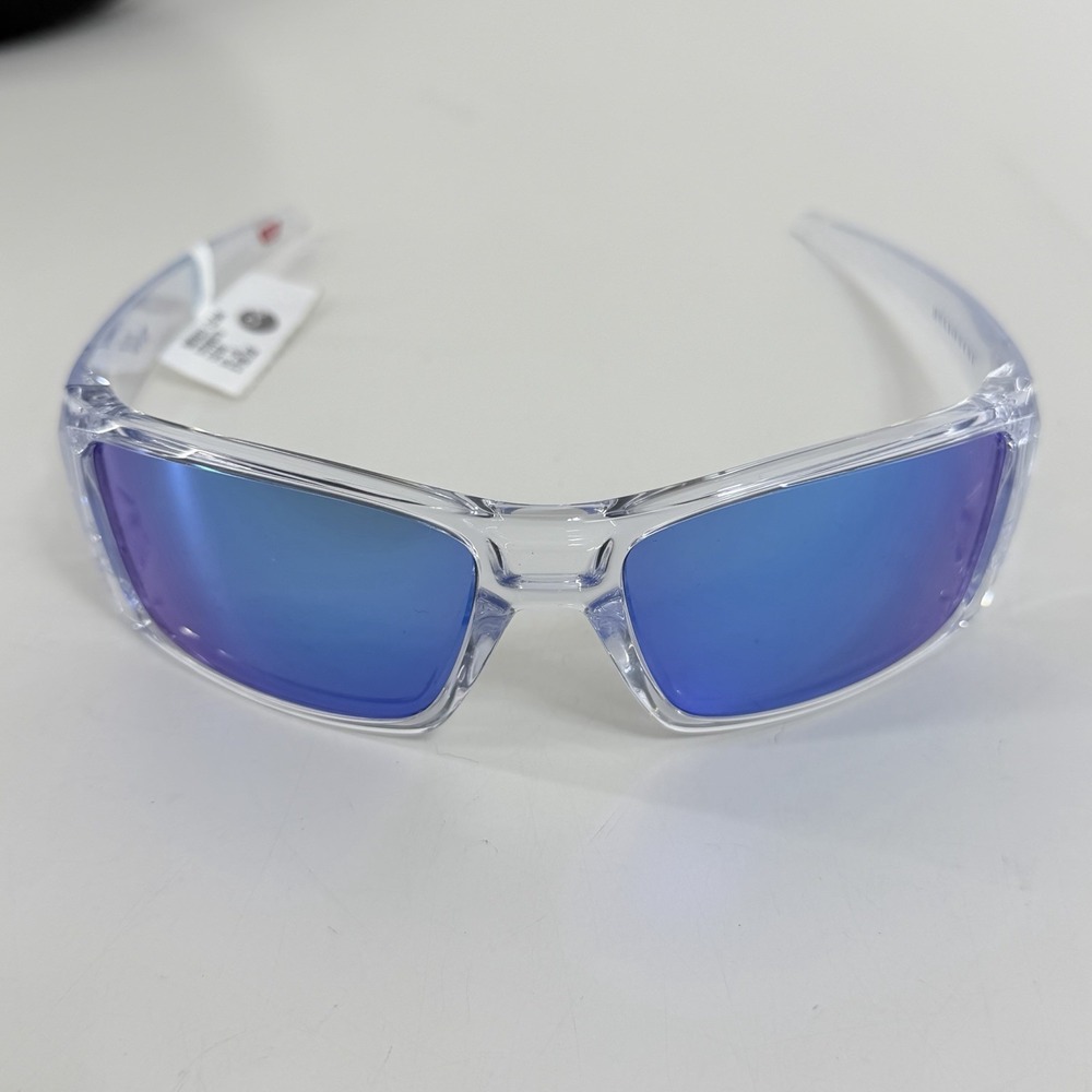 Oakley Sunglasses Heliostat OO9231-0761 Clear Frames Prizm Sapphire Lenses NEW - Picture 3 of 10